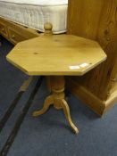 PINE OCCASIONAL TABLE ON TRIPOD LEG BASE