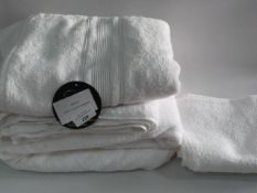 *CHARISMA WHITE & TAUPE BATH TOWELS