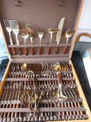 CASED INDIAN BRASS CUTLERY SET