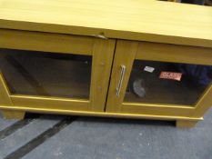 *LIGHT OAK TV UNIT WITH DOUBLE GLAZED DOOR