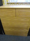 *LIGHT OAK FOUR HEIGHT CHEST OF DRAWERS