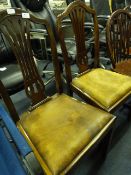 Pair of Mahogany Dining Chairs With Leather Seats