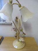 THREE BRANCH FLORAL TABLE LAMP