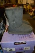 *Childs Grey Sheepskin Boots Size 10