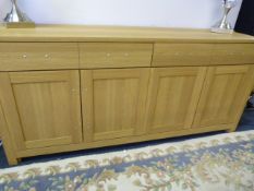 *FOUR DRAWER, FOUR DRAWER OAK SIDEBOARD