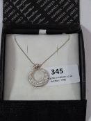 SILVER & CRYSTAL NECKLACE WITH PENDENT SET WITH STONES