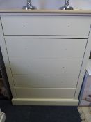 *FIVE HEIGHT CREAM CHEST OF DRAWERS