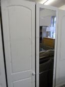 *WHITE DOUBLE WARDROBE WITH MIRRORED DOOR