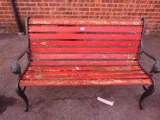 Garden Bench with Cast Iron Lion Ends