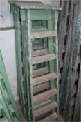 *Pair of Six Tread Wood Platform Steps