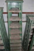 *Pair of Nine Tread Wood Platform Steps