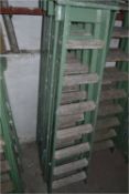 *Pair of Seven Tread Wood Platform Steps