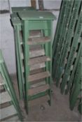*Pair of Five Tread Wood Platform Steps