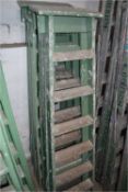 *Pair of Six Tread Wood Platform Steps