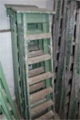 *Pair of Six Tread Wood Platform Steps