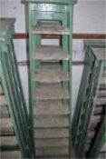 *Pair of Nine Tread Wood Platform Steps