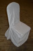 *Twenty Five Ivory Crinkle Pattern Banqueting Chair Covers