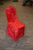 *Twenty Five Stretch Velour Banqueting Chair Covers (Red)