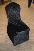 *Twenty Five Velour Elasticated Banqueting Chair Covers (Black)
