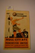 Hull City Vs Manchester United Football Programme 1949