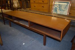 Long Teak Coffee Table with Three Section Undershelf