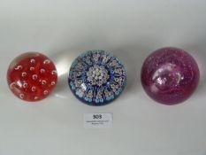 Three Glass Paperweights