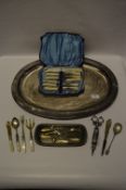 Silver Plated Tray and Cutlery