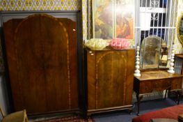 Three Piece Bedroom Suite, Ladies and Gents Wardrobe and a Dressing Table