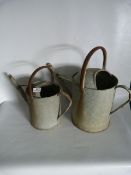 Two Galvanised Watering Cans