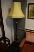 Reeded Column Mahogany Standard Lamp
