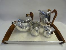 Five Piece Picquot Ware Tea and Coffee Set