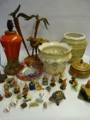 Box of Jardiniere, Glass Table Lamp, Glass Bowl