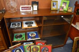 Teak Bookcase with Sliding Glass Door