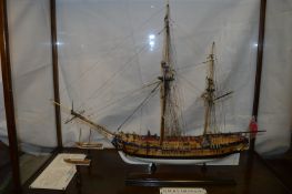 Cased Model Sailing Ship 