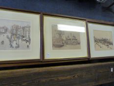 3 Framed Prints, Victoria Pier Market Place + Princes Dock, Hull