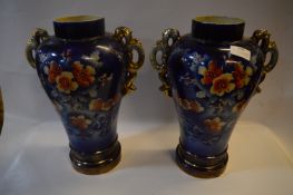 Pair of Floral Decorated Vases