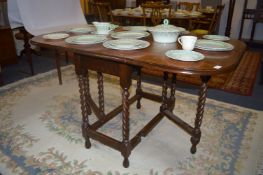 Oak Barley Twist Drop Leaf Dining Table