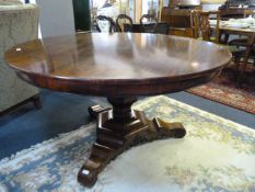 Victorian Rosewood Tip Top Dining Table on Single Pedestal Base
