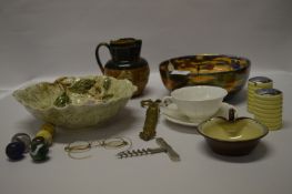 Doulton Jug Luster Bowl, Crown Devon Victorian Tiles