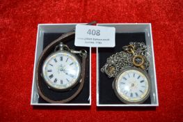Two Silver 935 Ladies Pocket Watches