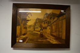 Marquetry Framed Picture - Alsace