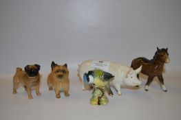 Collection of Beswick Pigs, Dogs, Bird and Pony