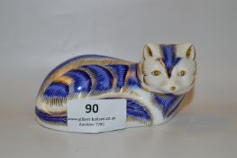Crown Derby Porcelain Figure of a Cat