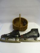Vintage Leather Skates and a Basket