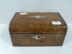 Marquetry Inlaid and Mother of Pearl Burr Walnut Box