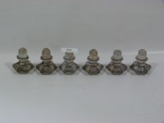 Set of Six Glass Drawer Handles