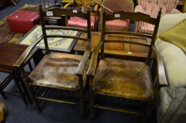 Pair of Leather Seated Armchairs