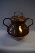 Large Two Handled Copper Vessel