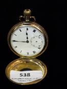 Gold Plated Half Hunter Pocket Watch, Rolex Movement