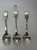 Three Silver Teaspoons 